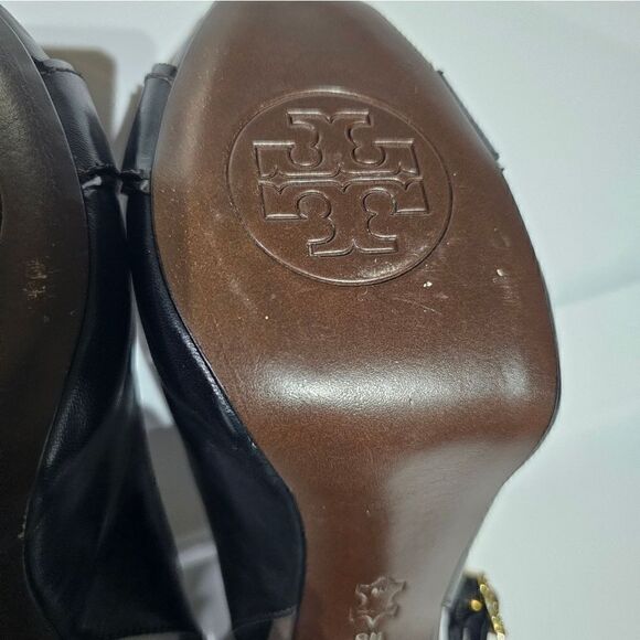 TORY BURCH Peep Toe Slingback Heels - Size 9 - Picture 9 of 9